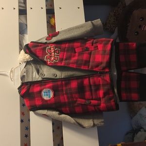 BNWT 2T 3 piece Mickey plaid outfit